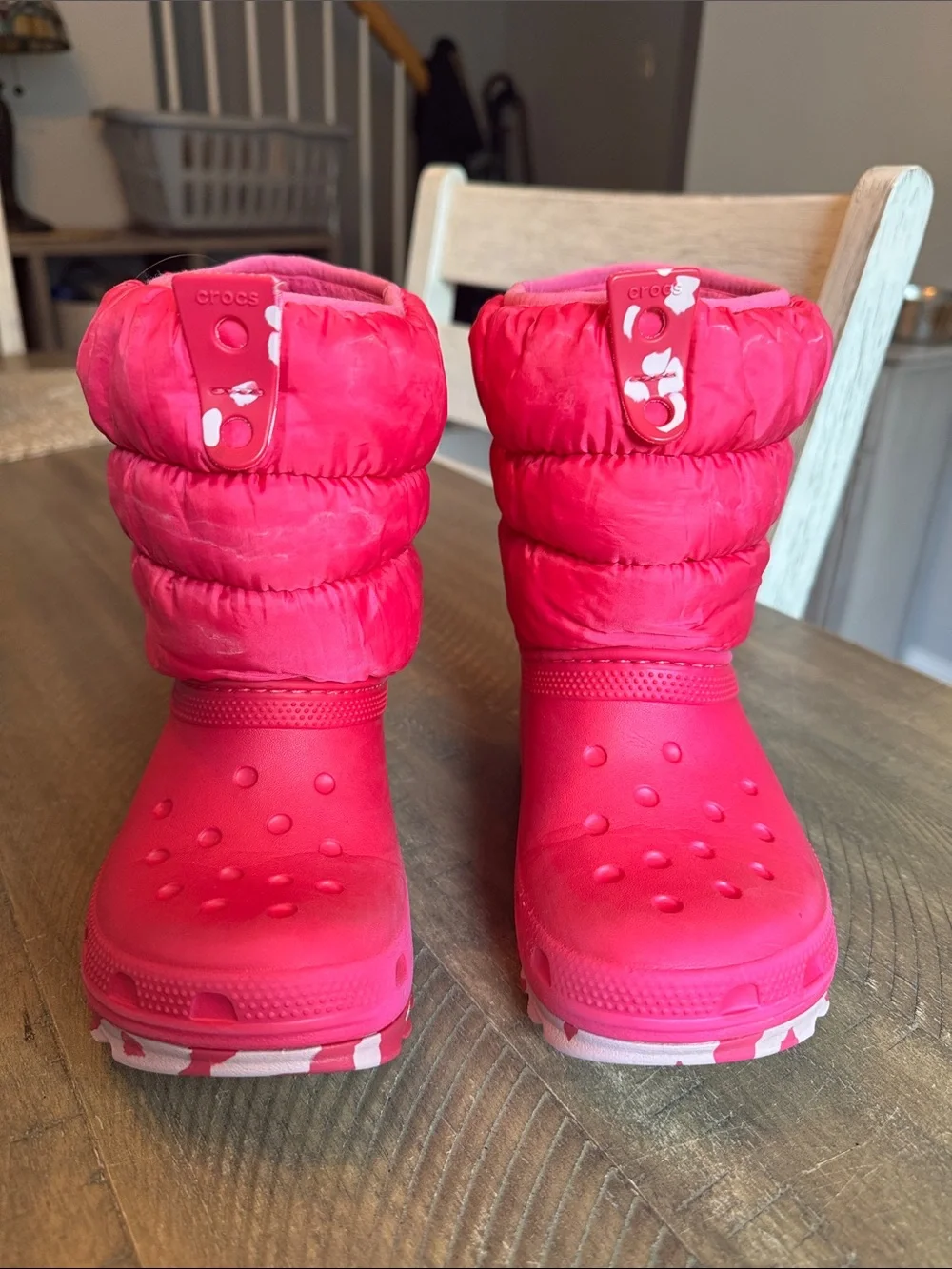 CROCS Kids' Hot Pink Puffer Rain & Snow Boots